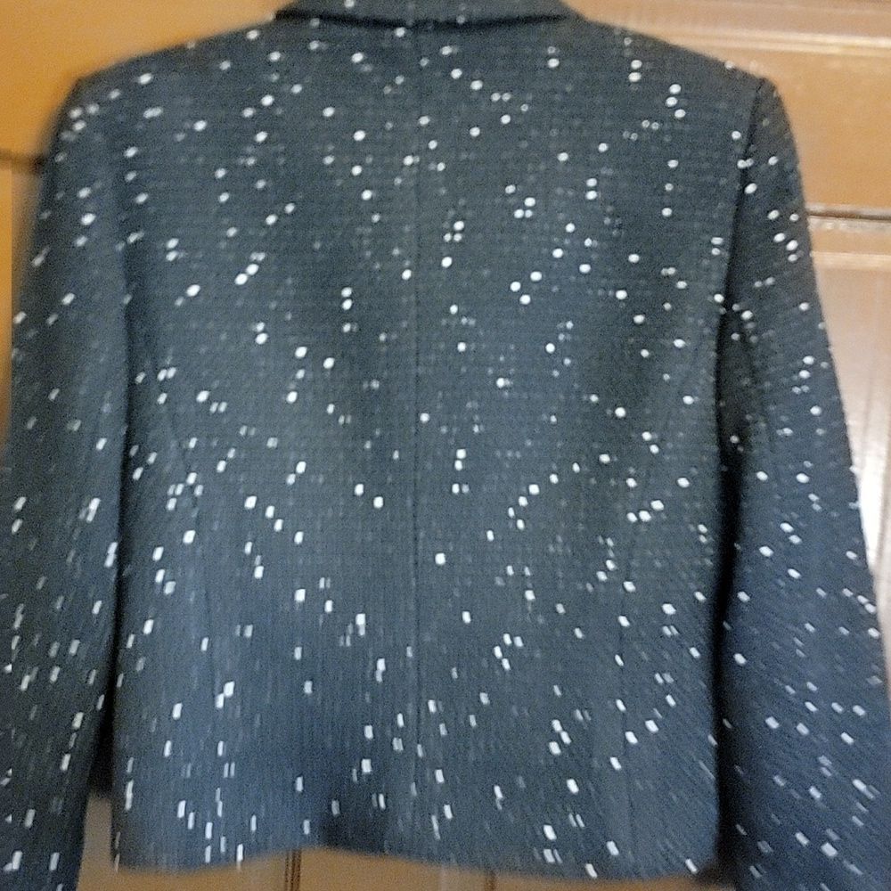 Context-Black textured short jkt. with white specs,collared, long sleeved 8. NWT - Picture 7 of 11